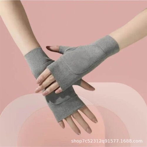 Dralon pocket half-finger gloves, autumn and winter warm rid