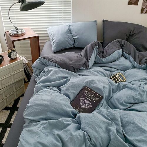Ins Style Skin-friendly A-type Washed Cotton Four-piece Bed