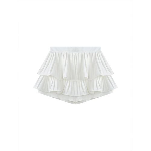 Cake skirt for women, white high waist a-line skirt, summer