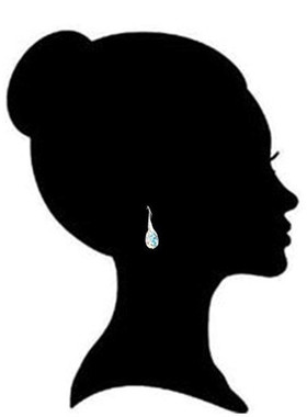 Hot Crystals  Blue Aurora Borealis Adorned Woman Fashion Ear