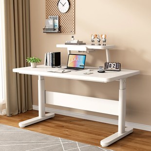 新慧儿童学习桌可升降书桌智学库学生写字桌椅装家用实木大白桌