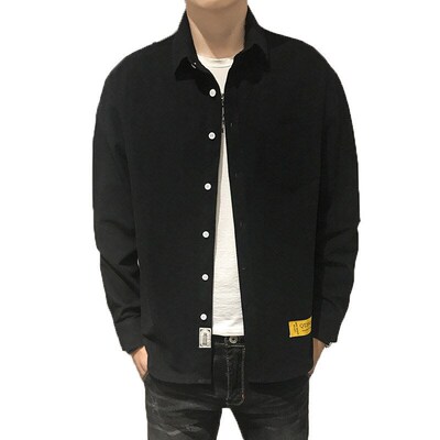 Shirt Mens Long-sleeved Casual tendy Handsome Inch Loose Al