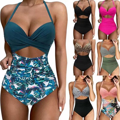 One Piece Swimsuit Women Tummy Control One Piece Swimsuits H