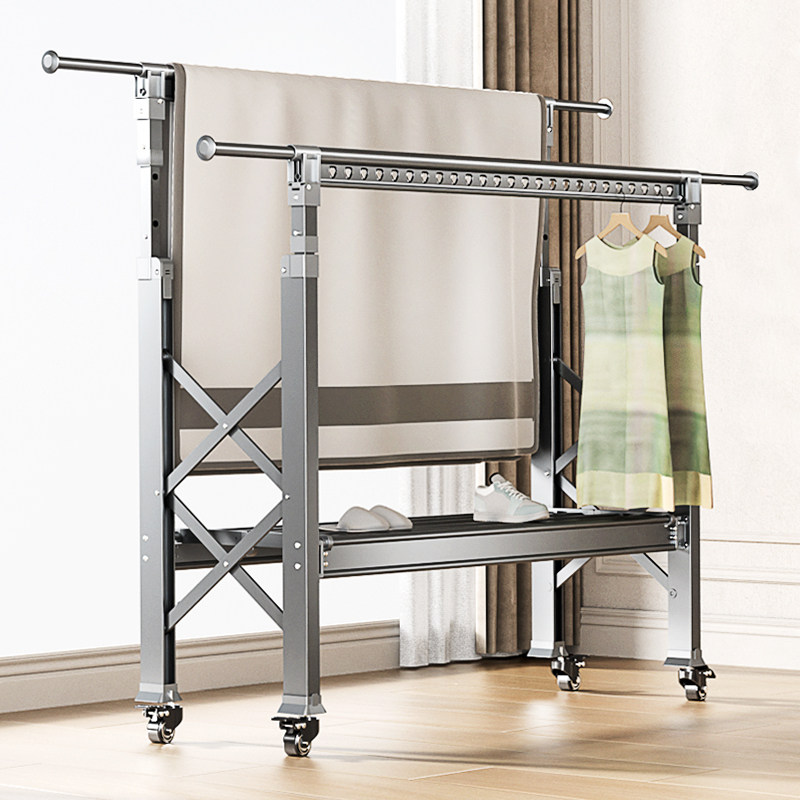 铝合金摺叠落地晾衣架阳台家用晾衣杆伸缩室外挂衣架升降晒衣架子,收纳整理,置地/升降晾晒衣架,淘宝优惠券,粉丝福利购,淘宝优惠卷