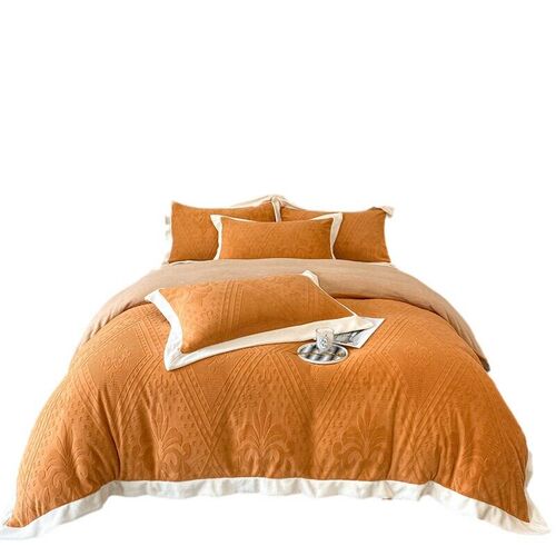 Class A Thickened Four-piece Carved Double-sided Velvet Warm