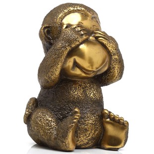 上善若水 铜猴摆件 三四不猴子不听不看不说家居客厅工艺礼品00