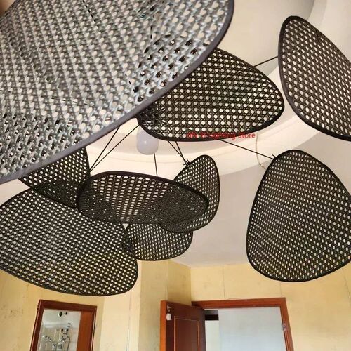Japanese Handmade Rattan Woven Imitation Vine Black Chandeli