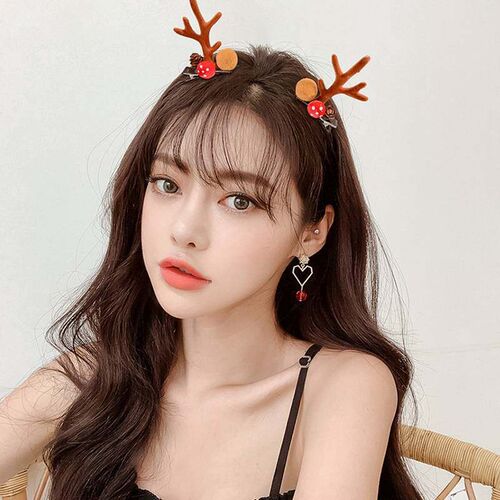 2pcs/set Christmas Hair Clips For Girls Cute Deer Ear Hairpi