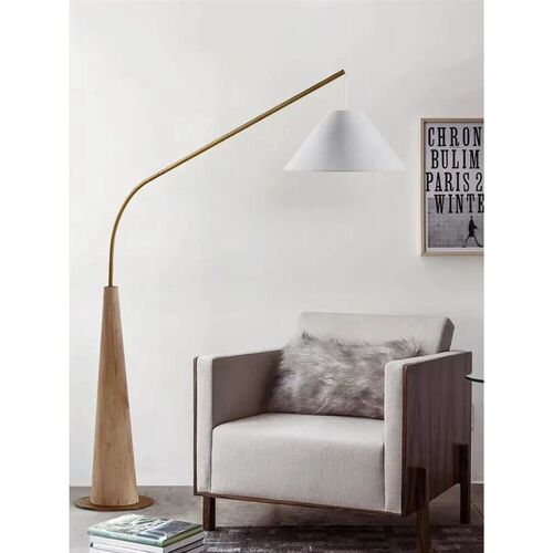 Modern Creative Minimalist Walnut Fishing Floor Lamp Living