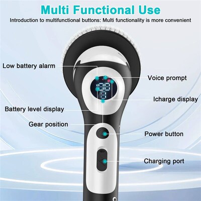 New-11 in 1 Electric Spin Scrubber Cordless Cleaning Brush w