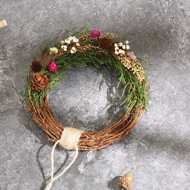 田园风干花环藤编挂饰环创幼儿园手工DIY创意原生态墙壁干花挂件,家居饰品,干花/花瓣/干花包/干树枝,淘宝优惠券,粉丝福利购,淘宝优惠卷