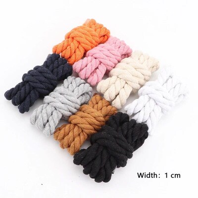 Quality Round Shoelaces Colorful 1CM Thicker Cotton Shoelace
