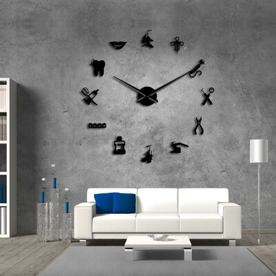 Dentist DIY Giant Wall Clock Dental Doctor Oversized Wall Cl