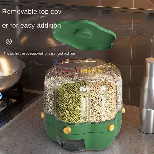 Rotating Grain Dispenser Bulk Cereals Rice Barrels Separated
