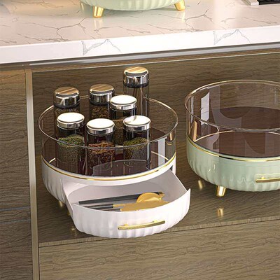 Large Capacity Kitchen Seasoning Rotating Rack Multifunction