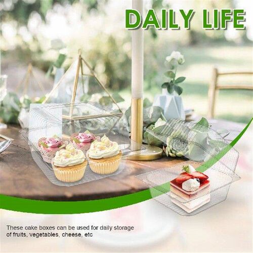 New 150 Pcs Plastic Hinged Take Out Containers Clear Cake