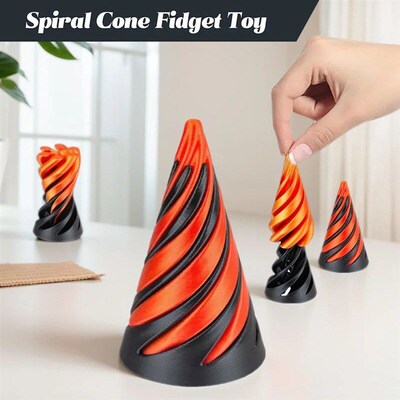 3D Printed Spiral Cone Toy Fidget Toy Stress Relief Impossib