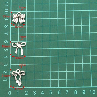 20Pcs 3 Style Metal Alloy Cute Hollow Bow Charms Holiday Gif