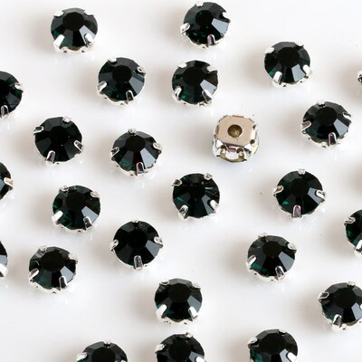 New 3mm 4mm 5mm 7mm 8mm Silver Claws Sew-on Round Rhinestone