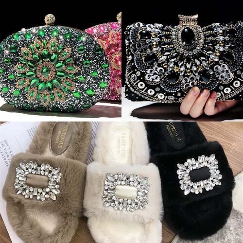 22 Colors 50pcs/pack Mix Size High Grade Crystal Buckle+claw