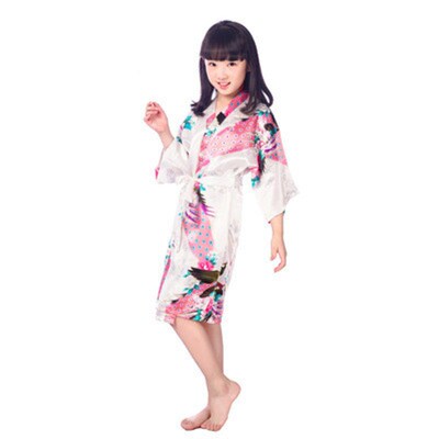 Wholesale Childs Satin Kimono Robes for Girls Kids Floral S