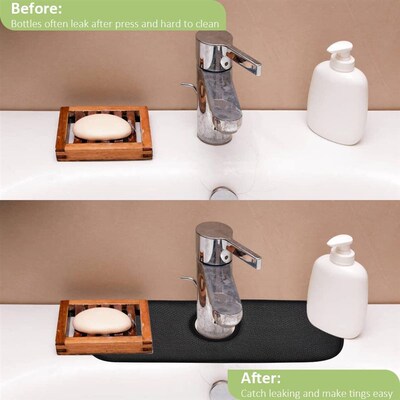 Faucet Wraparound Splash Catcher Absorbent Mat Dish Drying P