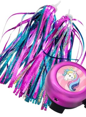 1 Set Kids Bike Bell Sreamers Colorful Bicycle Pinwheel Dec