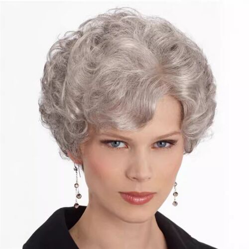 Wigs, Middle-aged And Elderly Womens Short Curly Hair, E-co
