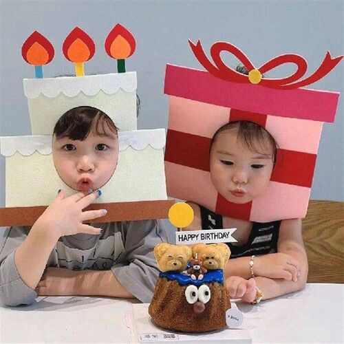 New Birthday Cake Style Party Cap with Rope Felt Party