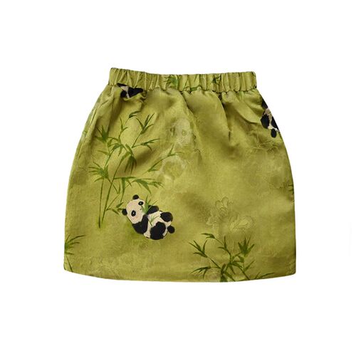 New Chinese Style Girls National Style Vest Skirt Green Top