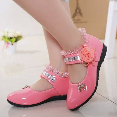 2023  New Children Elegant Princess PU Leather Sandals Kids