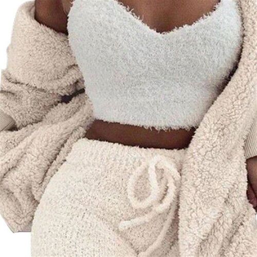 3PCS Ladys Crop Tank Top and Shorts Set Sleeveless Vest V