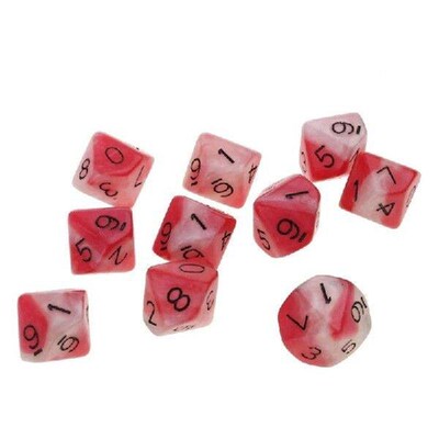 OOTDTY 10pcs/set 10 Sided D10 Polyhedral Dices Numbers