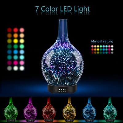 Aromatherapy Essential Oil Diffuser 3D Glass Vase Aroma Diff
