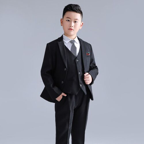 Autumn and Winter Fat Edition Childrens Wear Striped Suit B