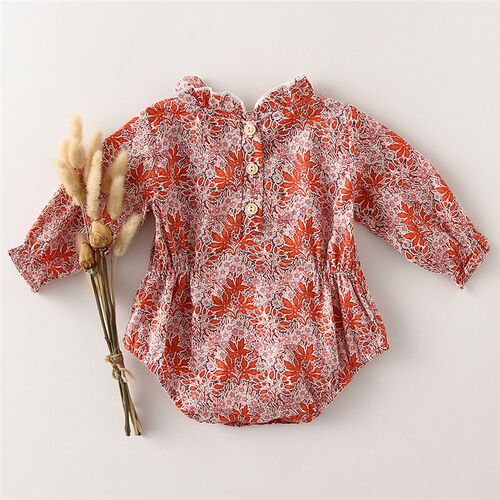 Vintage Floral Baby Girl Clothes 0-2Y Long Sleeve Romper Jum