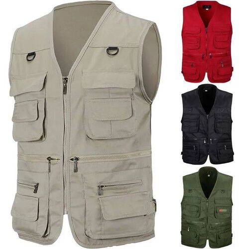 Mens Fishing Photography Multi-Pocket Vest Outdoor Tactical