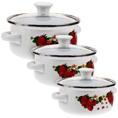 Enamel Mini Soup Pot Double Ear Oil Instant Noodle Flat