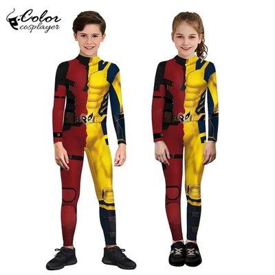 Color Cosplayer Movie Hero Kids Wolverine Costume Deadpool B
