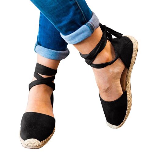 Handmade Linen Sandals Women Espadrilles Ankle Wrap Comfort