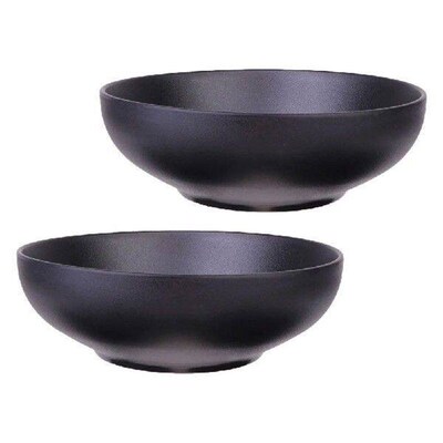 2 Pcs Imitation Porcelain Rice Bowl Melamine Ramen Noodles