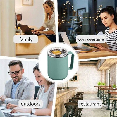 450ml Handy Cup with Handle and Lid Double-layer Vacuum