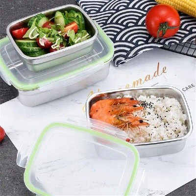 304 Stainless Steel Fresh-keeping Box Portable Rectangular