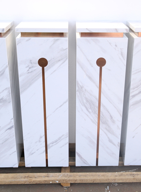 定制人造爵士白大理石摆台落地基座酒店展厅样板房摆件展示底座