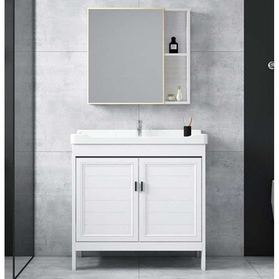 Washstand Integrated Cabinet Floor Space Aluminum Bathroom C
