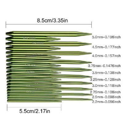 10Pairs Aluminum Circular Knitting Needle Set with Leather