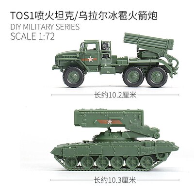 4D Assembling 1/72 Ural Hail Rocket Launcher TOS1 Spitfire
