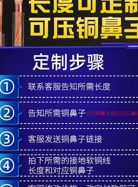 加塑绝缘铜绞线护软铜线接地线导电带铜编织线-2平方