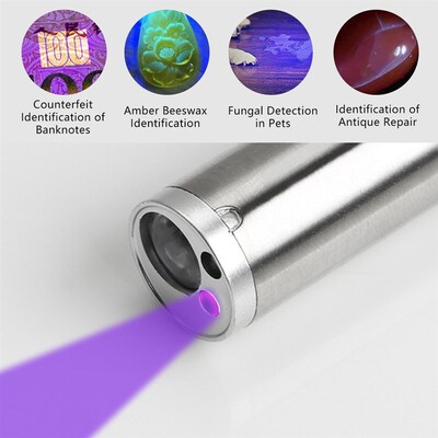 3 in 1 Mini USB Rechargeable Red Laser Pointer UV Flashlight