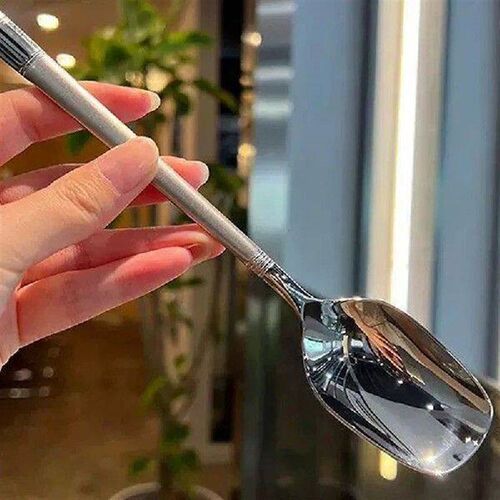 Stainless Steel Spoon Korean Long Handle Tableware Thicken
